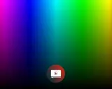 Un gradiente di colori vibranti, dal rosso al viola, blu, verde e giallo, con un'icona di riproduzione al centro. La profondità di colore è sorprendente.