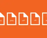 Icone di file con estensioni: .raw, .png, .jpeg, .pdf, .tiff, .eps, .svg.