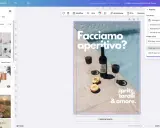Un modello di canva fotolibro con un'immagine di un aperitivo al tramonto.