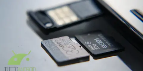 Schede SD Samsung da 32GB e 16GB, per valutare la velocità di trasferimento dati.