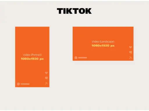 TikTok: video verticali e orizzontali, entrambi 1080x1920 px. Formati standard foto per contenuti dinamici.
