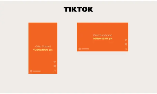 TikTok: video verticali e orizzontali, entrambi 1080x1920 px. Formati standard foto per contenuti dinamici.