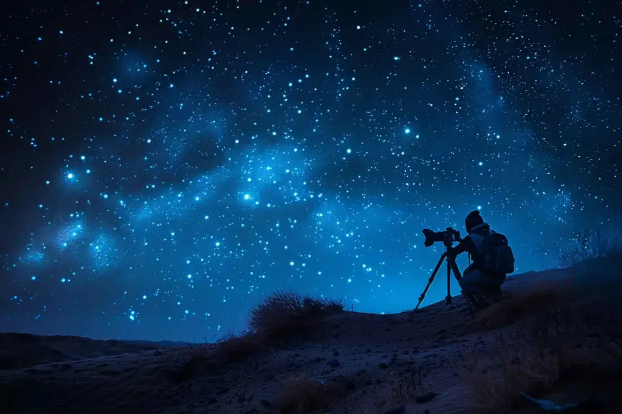 Un fotografo cattura la Via Lattea, con la sensibilit&agrave; ISO consigliata per un cielo stellato mozzafiato.