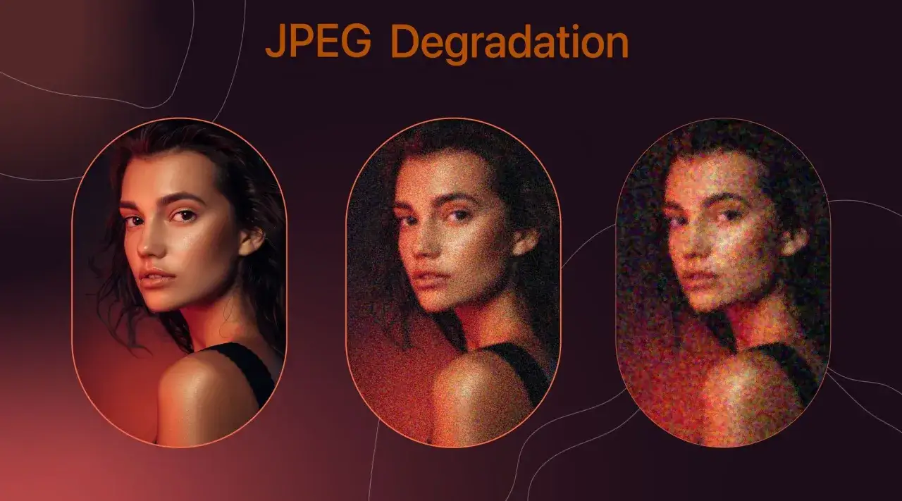 La differenza tra JPEG e JPG &egrave; visibile nella degradazione dell'immagine: da nitida a sempre pi&ugrave; pixelata.